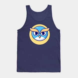 Cute Owl Cartoon Vector Icon Illustration (4) Tank Top